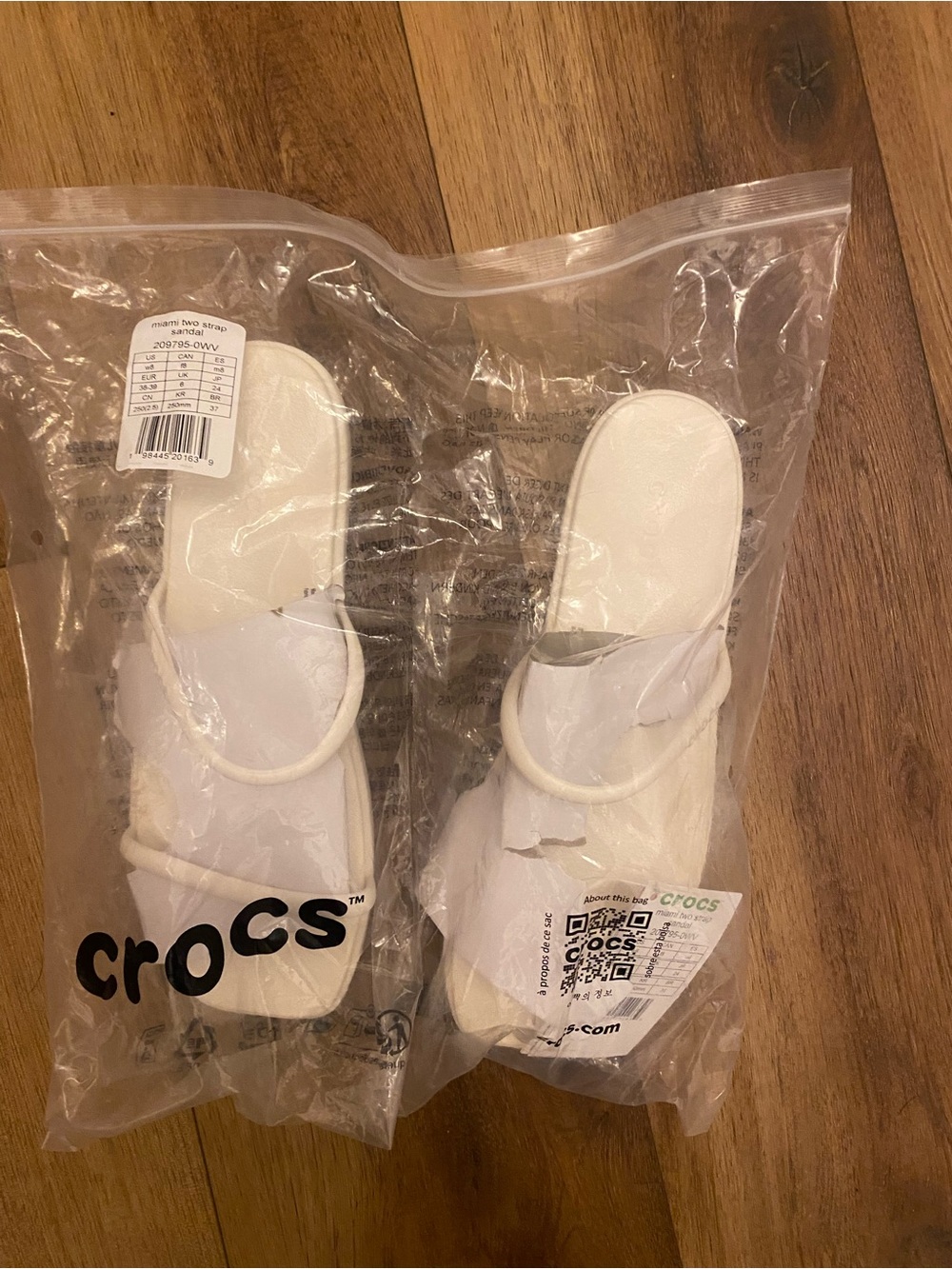 CROCS Kids White Slide Sandals